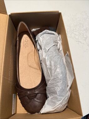 SOUL Naturalizer Dark Brown Women's Slip-On Ballet Flat